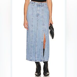 ETICA Ingrid Split Denim Skirt in Arcadia Sz 25 NWT